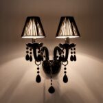 Baroque-style black wall light