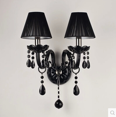 Baroque-style black wall light