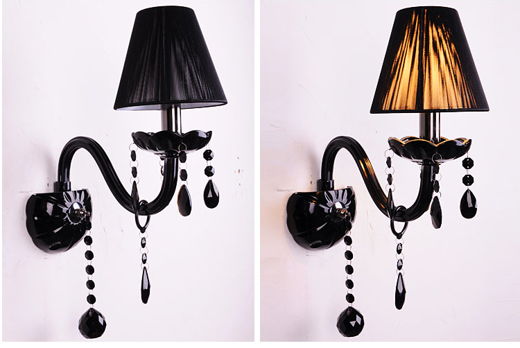 Baroque-style black wall light