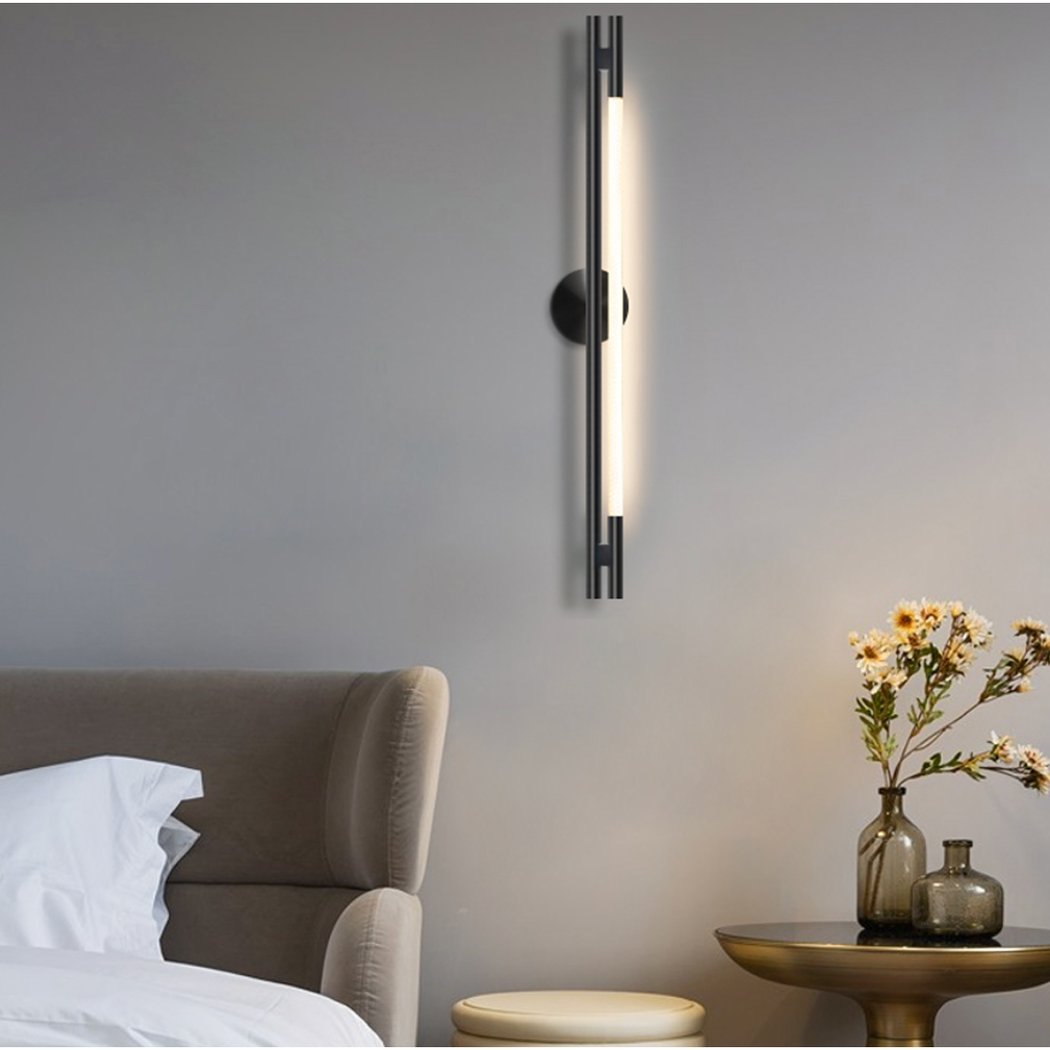 Black LED wall light, right