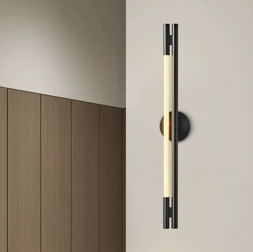 Black LED wall light, right