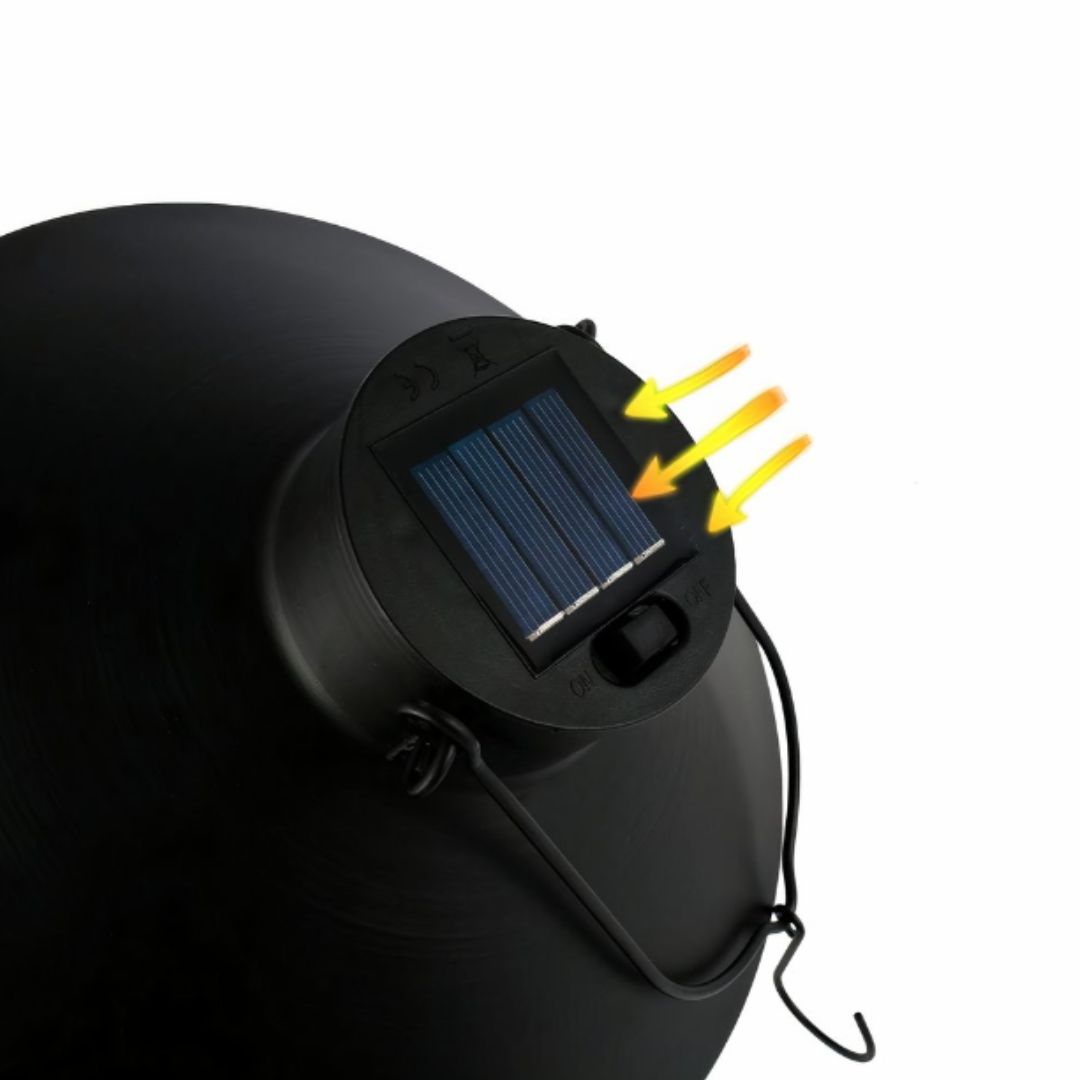 Black solar lantern vintage style