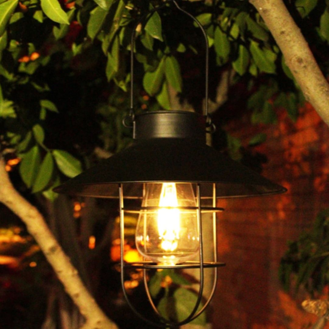 Black solar lantern vintage style