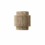 Bohemian wall sconce in hemp rope on white background