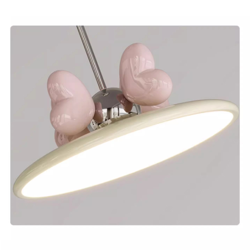 Chandelier for nursery with pink hearts