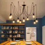 Classic-style spider pendant presented above a dining table