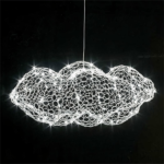 Creative Nordic cloud chandelier in iron on a black background
