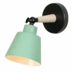 Duck blue wall light in wood and metal with modern Nordic design