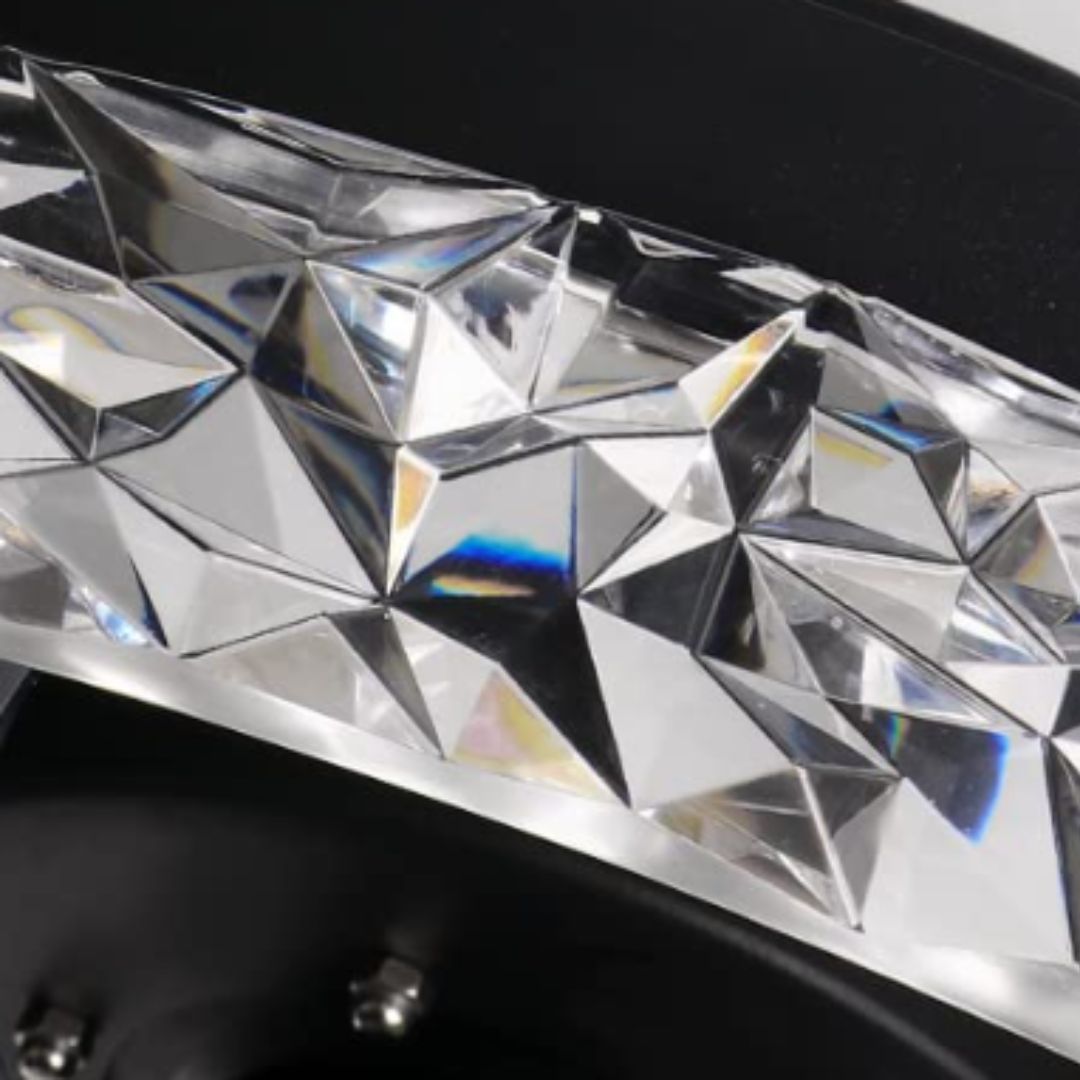 Fan chandelier with LED diamond decoration