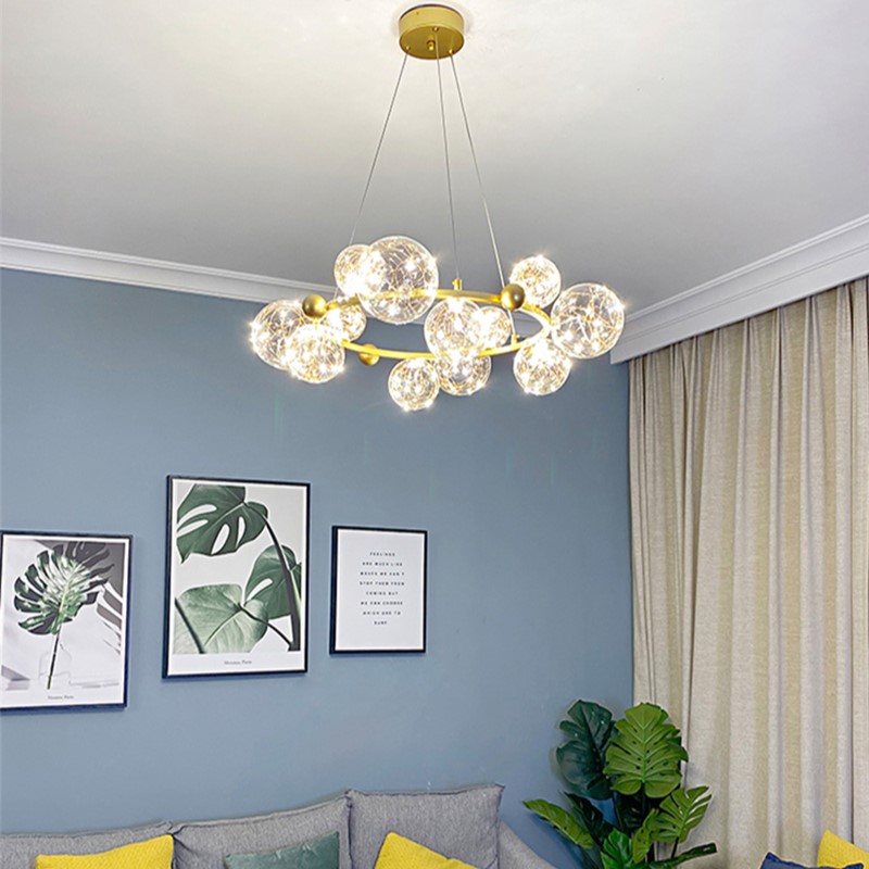 Globe chandelier with glass balls