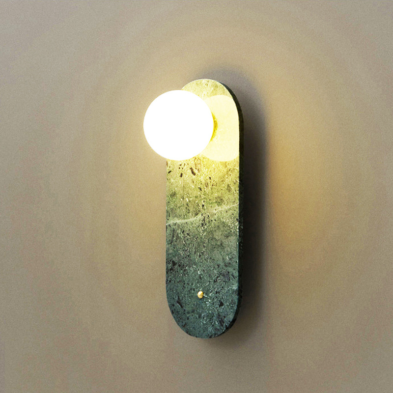 Green marble wall light