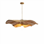 High-quality cane suspension in hand-woven rattan on a white background