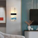 japanese LED wall lamp in acrylic with landscape design