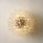 LED crystal dandelion chandelier in modern ball design