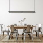 Simple black metal loft-style LED hanging lamp for dining rooms