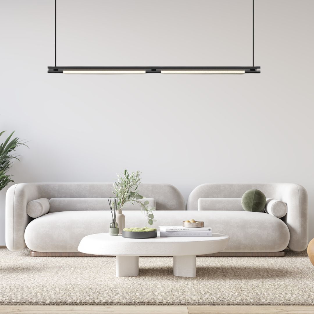LED loft-style pendant lamp in simple black metal