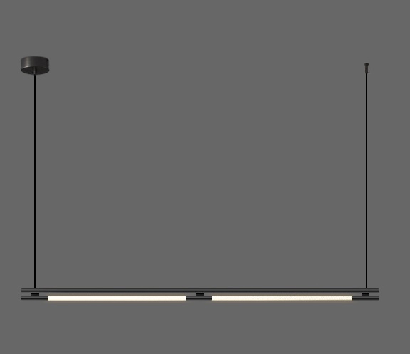 LED loft-style pendant lamp in simple black metal
