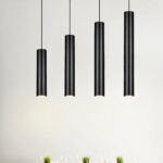 Long black tube suspension in various sizes