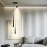 luxurious modern black living room suspension in a grey-toned living room