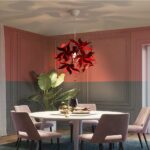 Luxurious retractable flower hanging above a dining table