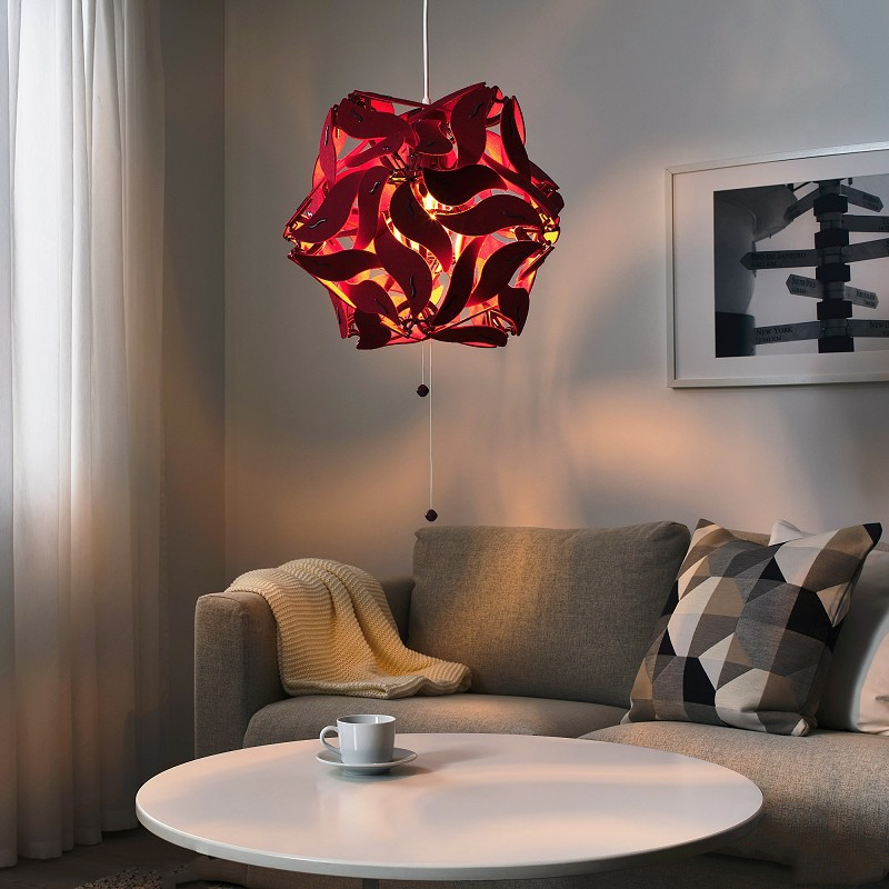 Luxurious retractable flower hanging above a dining table