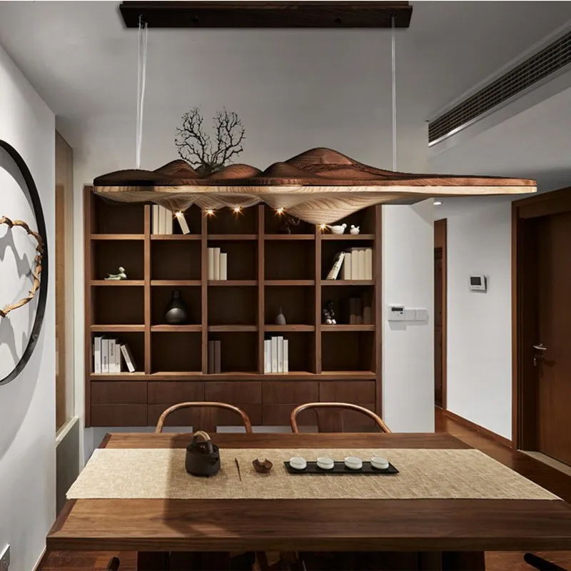 Majestic solid wood chandelier with mini tree