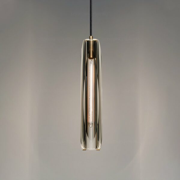 Minimalist suspension tube design presented on a grey background