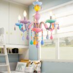 modern, colorful imitation crystal chandelier for a modern children's bedroom