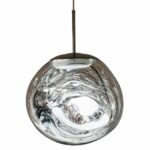 Modern designer hallway hanging lamp, silver color, ball shape