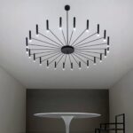 Modern floating LED chandelier in Nordic design for a minimalist dining room