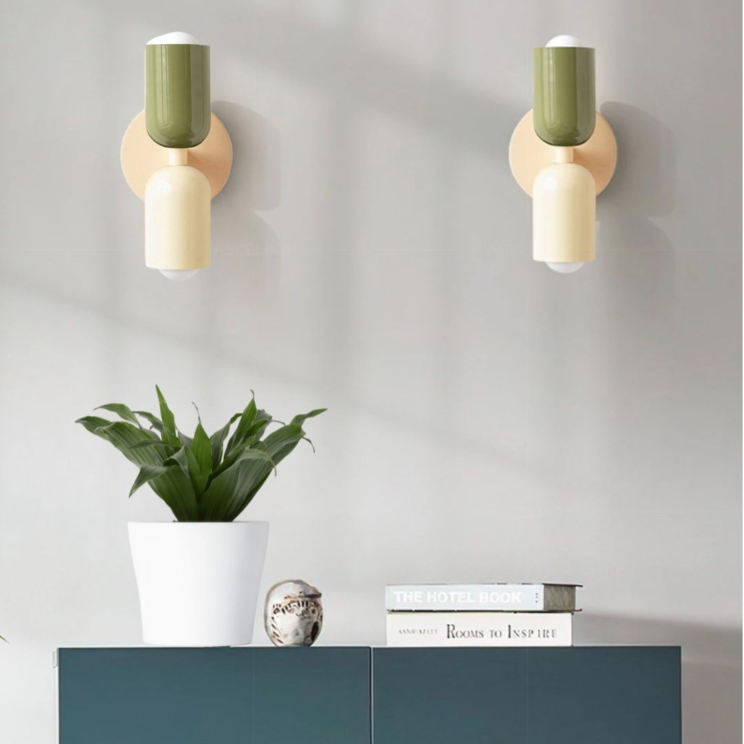 Modern, minimalist two-tone Nordic design LED living room wall light