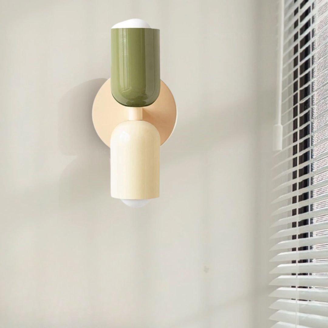 Modern, minimalist two-tone Nordic design LED living room wall light