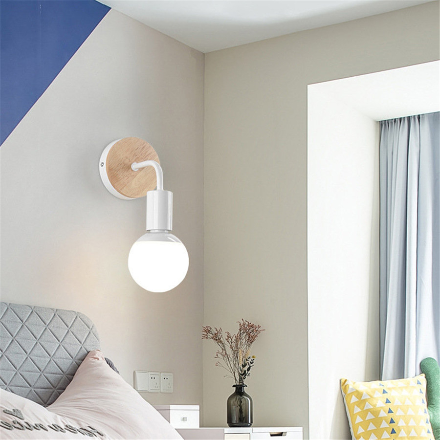 Modern minimalist white wrought iron wall light