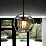 Transparent round suspension in a room