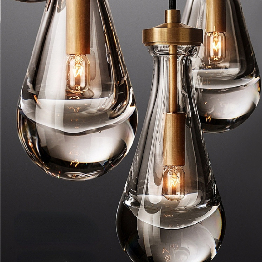 Luxurious crystal teardrop pendant light