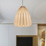 Nordic origami hanging lamp in handmade white paper