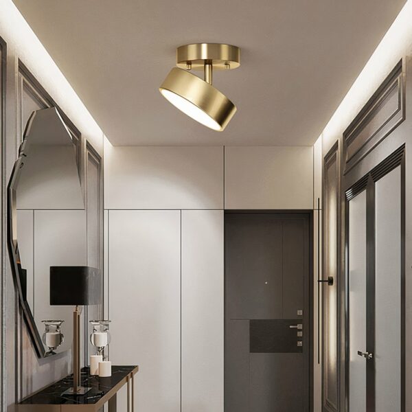 Nordic-style gilded adult bedroom chandelier in copper on a grey background