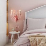 Princess pink candelabra wall light for children's bedroom
