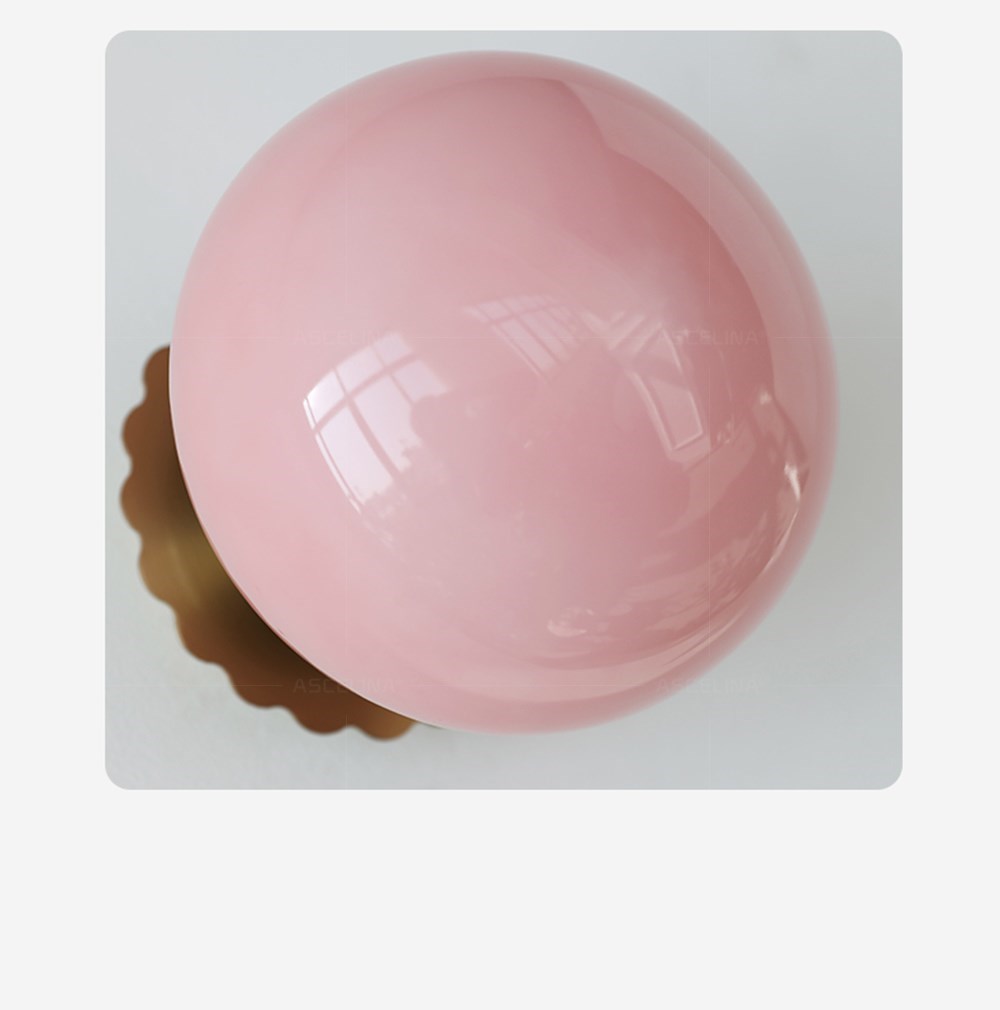 Retro pink glass bead wall light