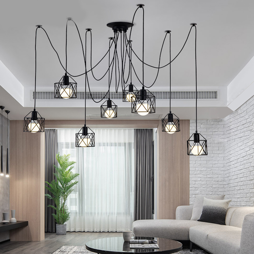 Retro vintage industrial spider hanging lamp