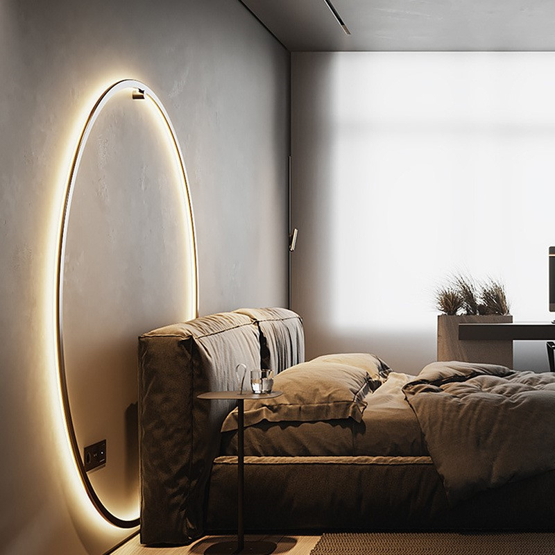 Round headboard wall light