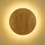 Round wooden LED wall light