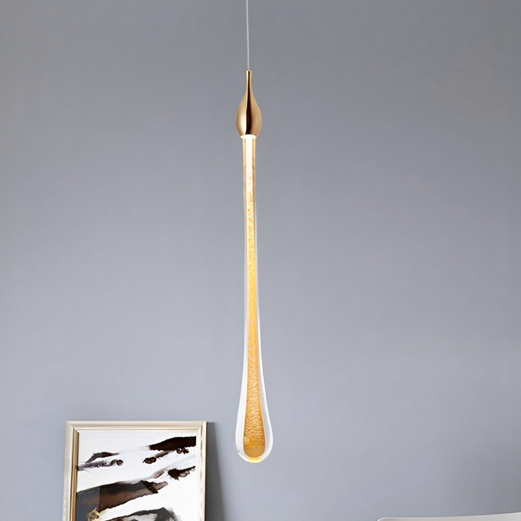 Suspension drop in fine, shiny gold crystal