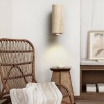 Wall light in beige natural stone