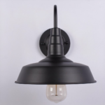 Waterproof vintage-style industrial wall light on grey background