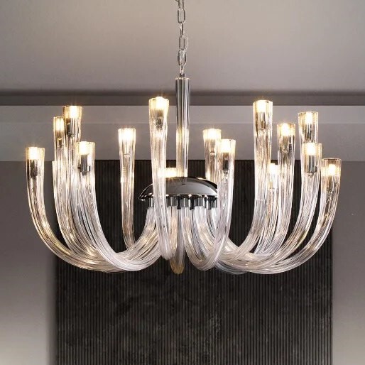 European-style transparent LED glass chandelier