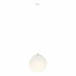 White ball chandelier, suspended. On a white background.