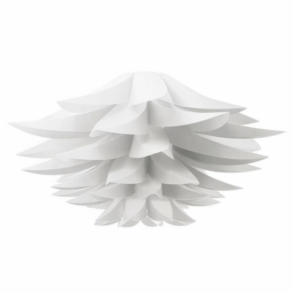 White origami-style pendant chandelier. With white background. On a white background.