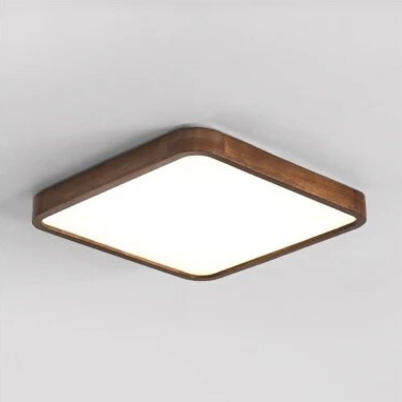 Square wooden LED bathroom chandelier