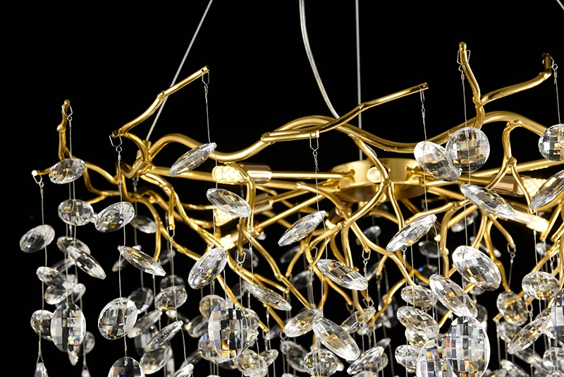 Large modern chandelier with crystal branches and pendants
